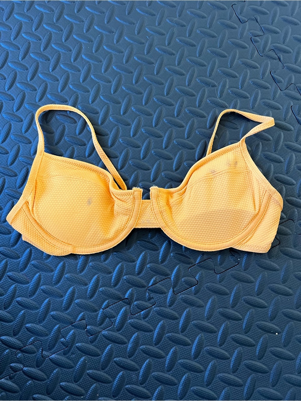 Old Navy Textured Balconette Underwire Swim Bikini Top Golden Aura Orange Sz S